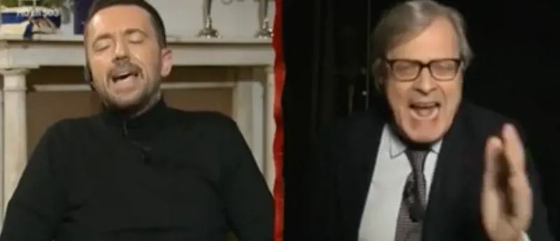 Lite furibonda in diretta tv tra Andrea Scanzi e Vittorio Sgarbi