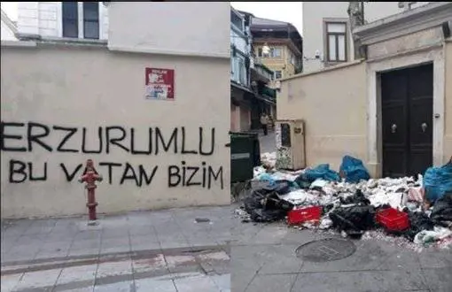 I rifiuti scaricati di fronte alla chiesa armena di Kadikoy