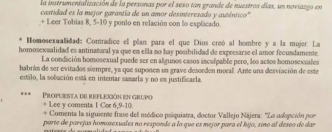 Spagna, sotto inchiesta per aver citato la Chiesa sull'omosessualità