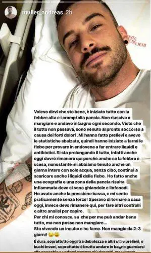 Amici, anche il professionista Andreas Muller finisce in ospedale