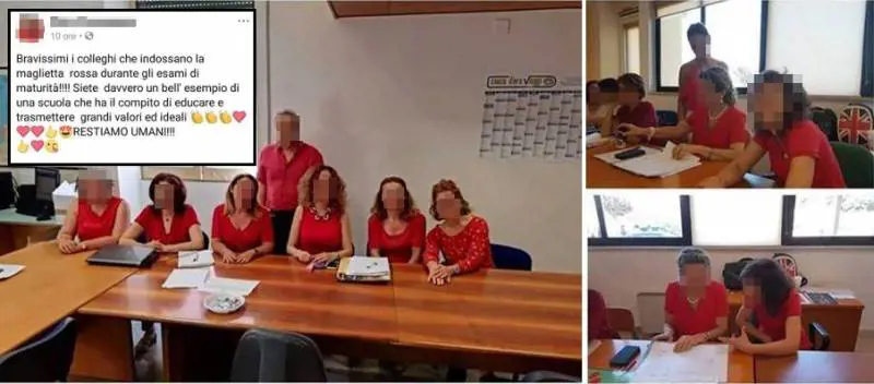 Con le magliette rosse a scuola: bufera sui prof alla maturità
