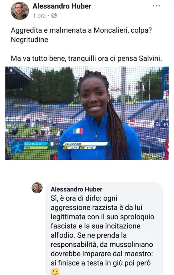"Daisy? Colpa sua". Il post choc del piddino su Salvini: "Finisce a testa in giù"