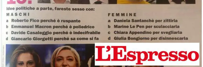 "L'Espresso" e il sessismo politically correct