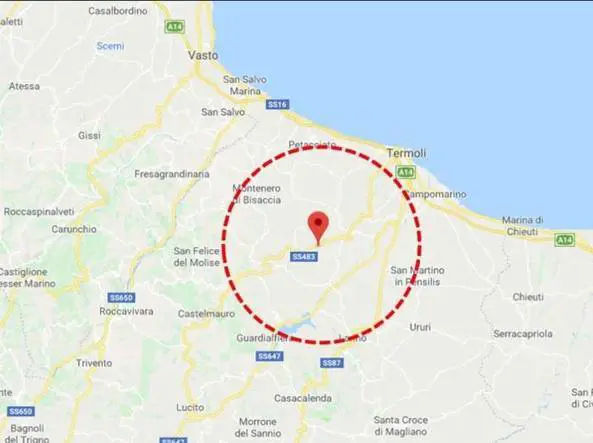 Forte scossa di terremoto tra il Molise e l'Abruzzo