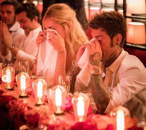 I "Ferragnez" si commuovono alla festa prima del matrimonio