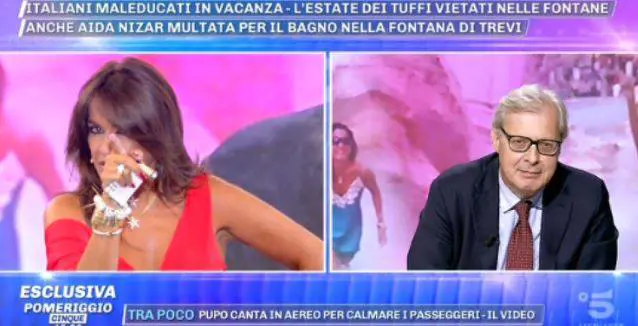 Incidente in diretta per Aida Nizar: la showgirl mostra il seno