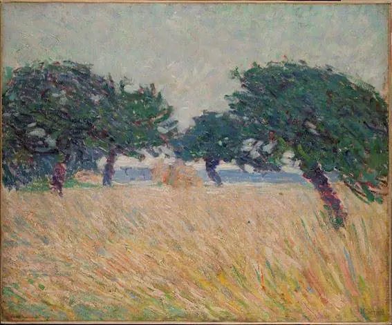 Umberto Boccioni "Paesaggio marino con alberi", 1908. olio su tela