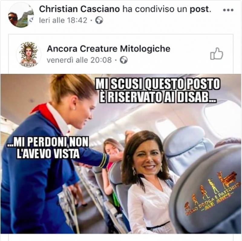 Christian Casciano post Boldrini