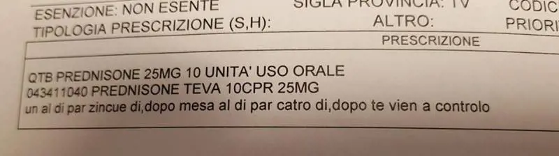 La ricetta medica in lingua veneta.