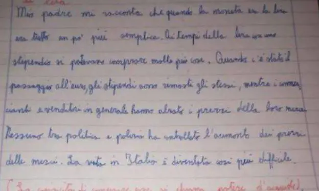 "Con la Lira? Meglio...". Ecco quei temi in classe della maestra anti-Euro