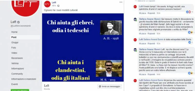 Per attaccare Salvini, il giornale "rosso" si inventa pure una frase di Hitler