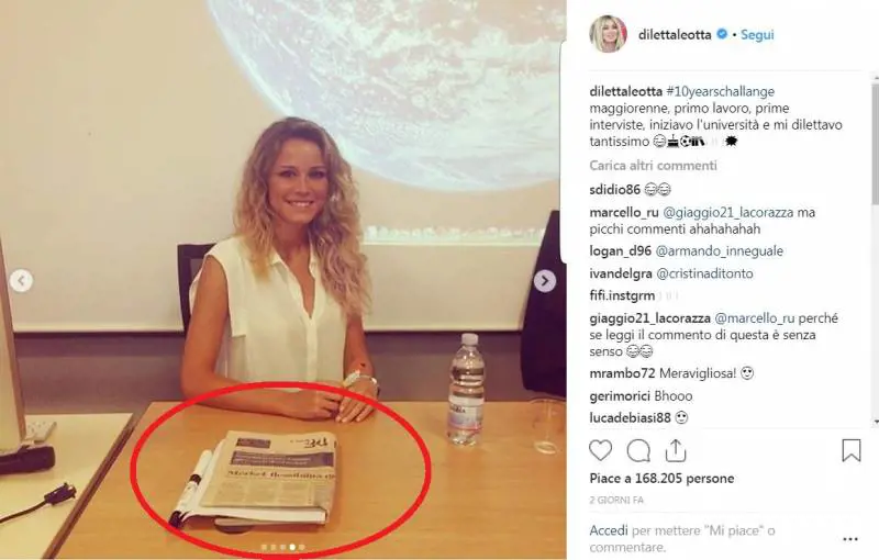 Il dettaglio sulla foto 'incastra' Diletta Leotta. I follower: "10 anni fa? Che figuraccia"