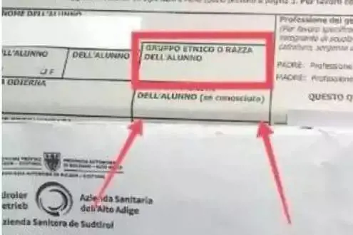 Il questionario Asl chiede la razza dell'alunno: a Bolzano scoppia bufera