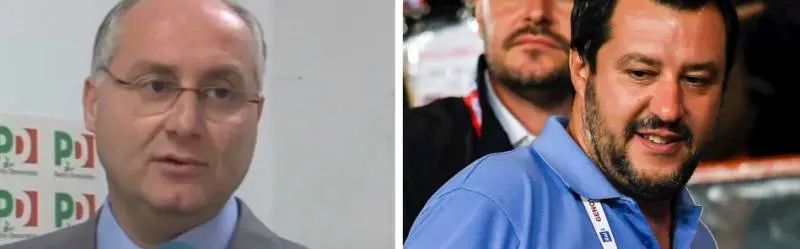 Salvini posta contro Pd e Ong e il sindaco lo insulta: "Ma sparati"