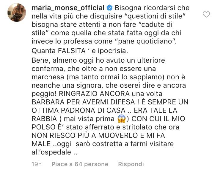 Maria Monsè su Instagram