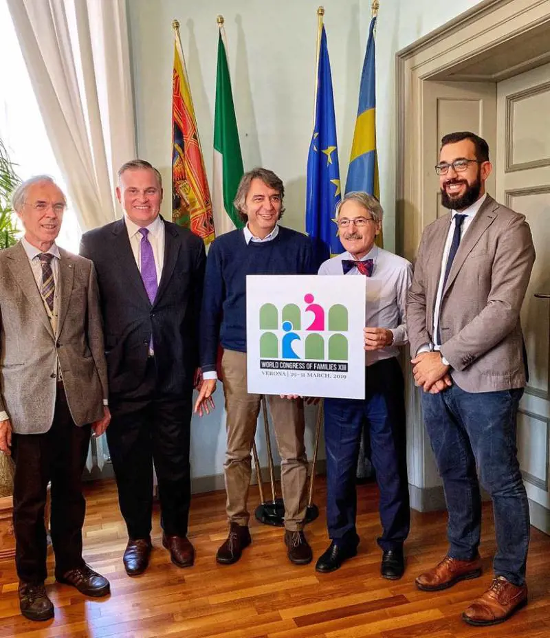 Da sinistra Alberto Zelger, Brian Brown, Federico Sboarina, Antonio Brandi, Jacopo Coghe