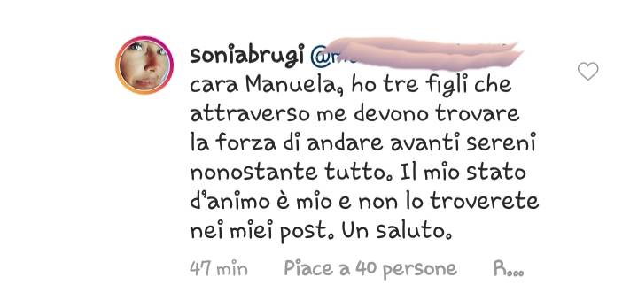 Sonia Bruganelli risponde su Instagram