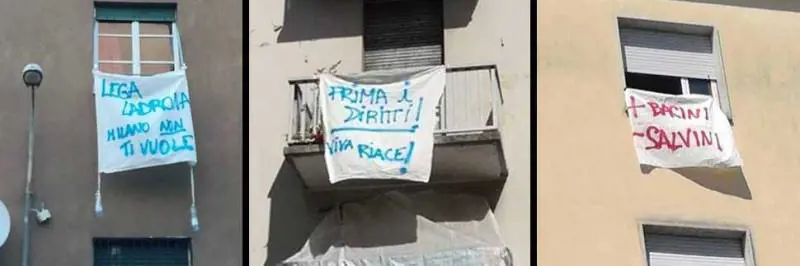 Sala e il Pd si aggrappano agli striscioni anti Salvini