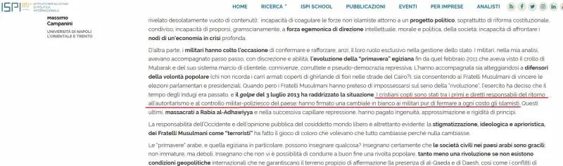 L'islamologo accusa i cristiani copti per il rovesciamento di Morsi
