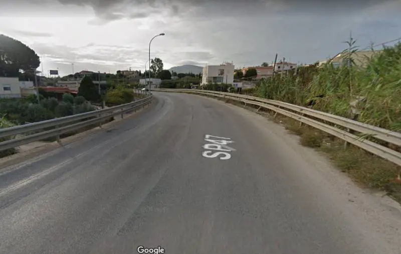 Un tratto della strada provinciale 47 Alcamo-Castellamare del Golfo