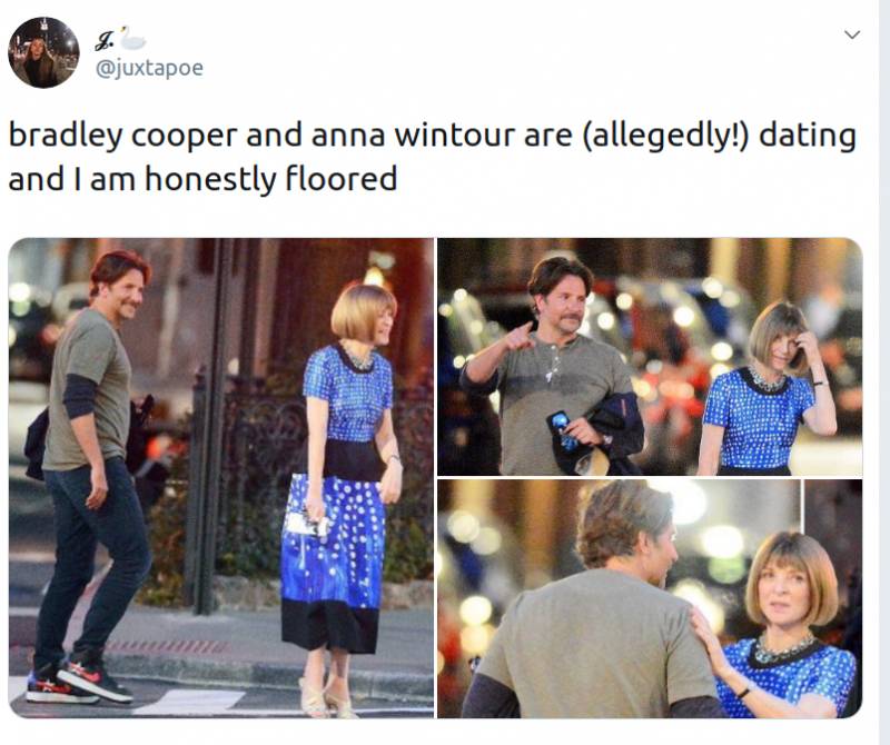 Bradley Cooper e Anna Wintour - screenshot da Twitter