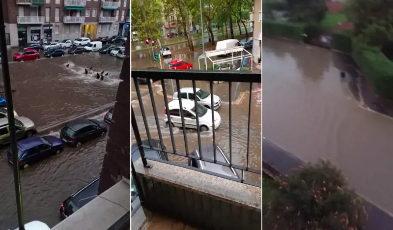 Milano, straripa il Seveso. Strade allagate a Niguarda