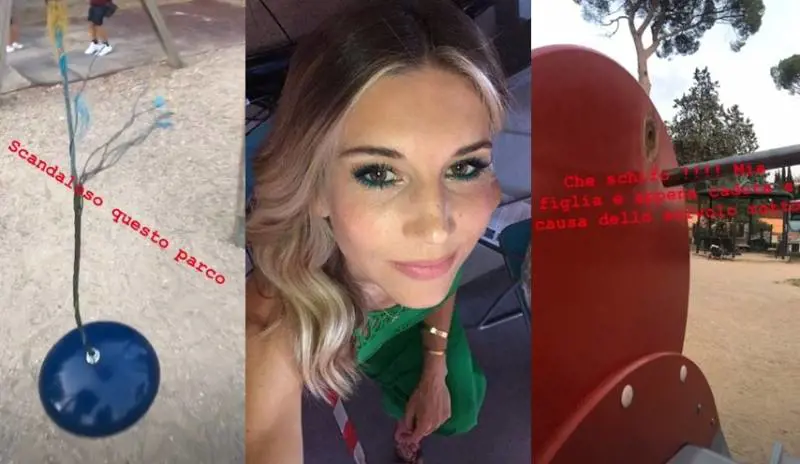 Nicoletta Romanoff denuncia il degrado a Villa Balestra: "Mia figlia si è fatta male su uno scivolo rotto"