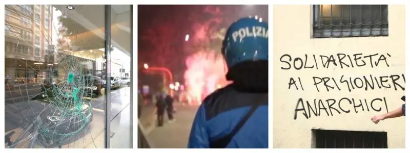 Milano, corteo anarchici scatena la guerriglia