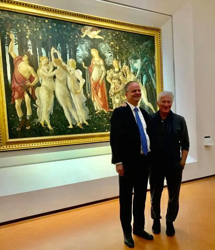 Firenze, Richard Gere visita gli Uffizi