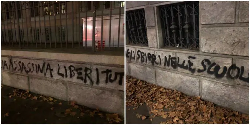 "Polizia assassina". A Milano scritte choc davanti al liceo