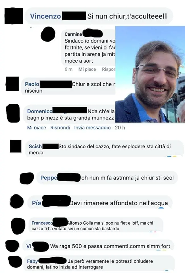 Nel riquadro il sindaco Alfonso Golia