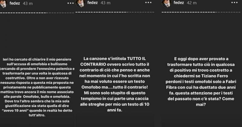 Fedez, post vs Tiziano Ferro