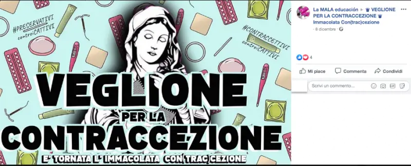 Collettivi choc: veglia blasfema. La Madonna circondata da preservativi