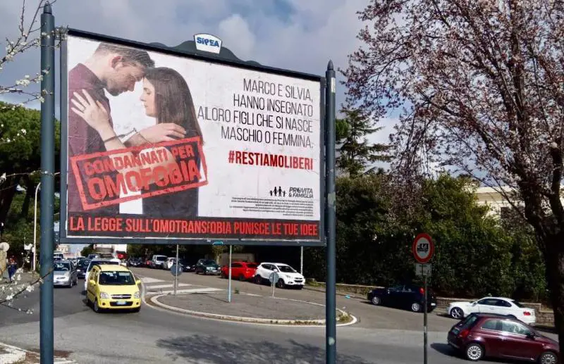 Omofobia, i manifesti anti-gender: "Legge condanna le tue idee"