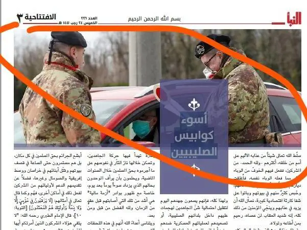 Stato islamico, militari italiani scelti come copertina di al-Naba
