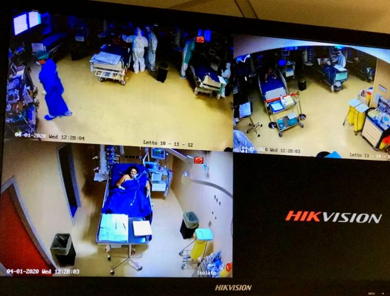 Telecamere a circuito interno della terapia intensiva dell'ospedale Cattinara di Trieste