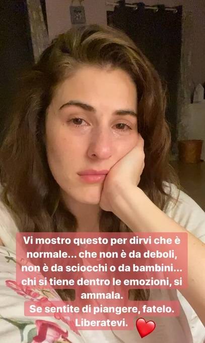 Diana Del Bufalo in lacrime