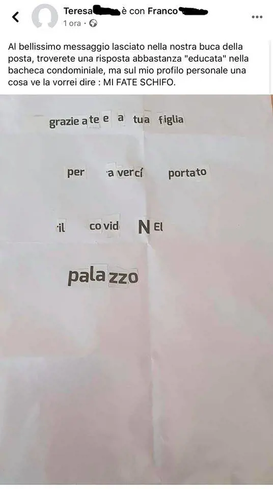 "Portano il Covid nel palazzo": la protesta dei condomini nei confronti di medici e infermieri