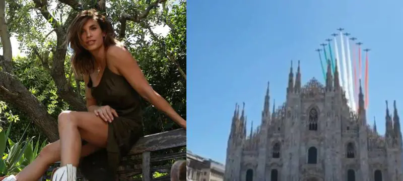 Elisabetta Canalis si emoziona con le Frecce Tricolore. Ma i fan la insultano: "Costano una fortuna"