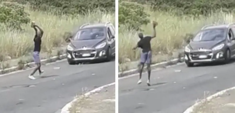 "Italiani di me*** vi ammazzo", la furia del migrante contro le auto in corsa