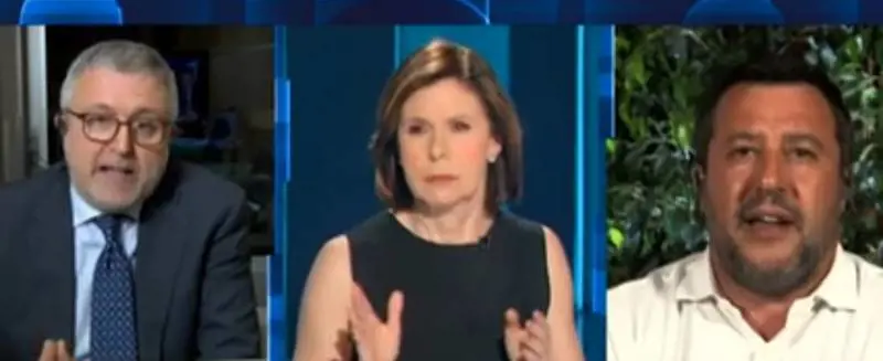 "Scusi, se lo paghi lei...". Lite tv Salvini-Berlinguer