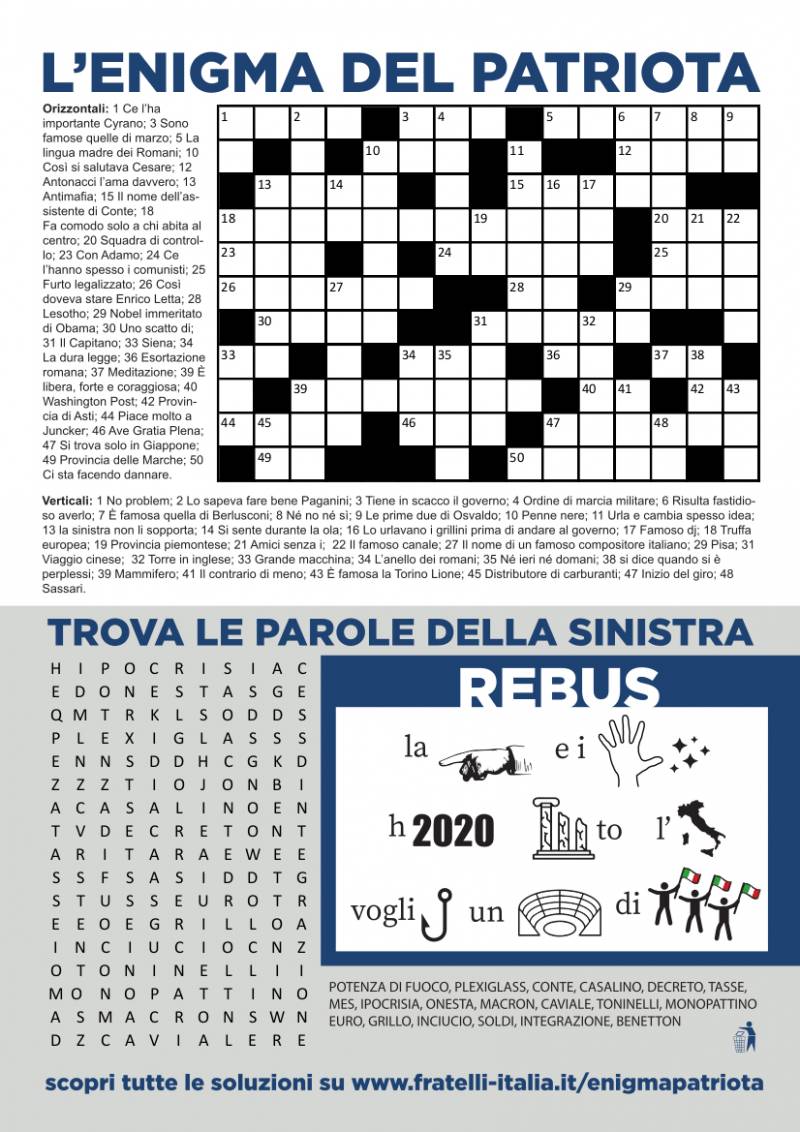 Un cruciverba e un rebus così FdI ironizza sul governo ilGiornale.it