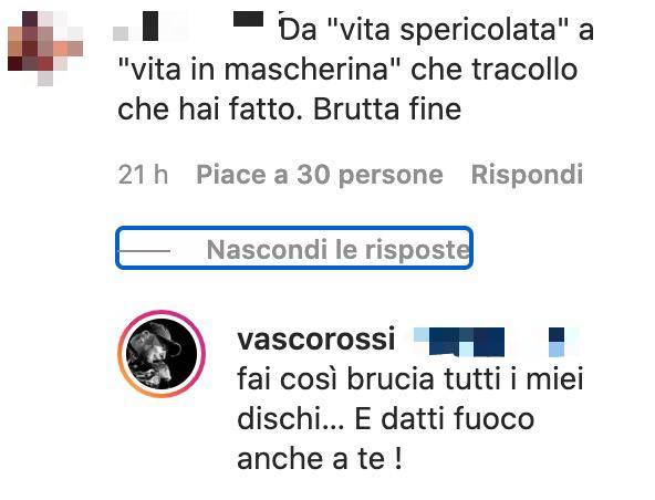 Vasco Rossi su Instagram
