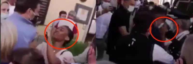 Quel dettaglio sull'aggressione: nessuno sgrida la contestatrice?