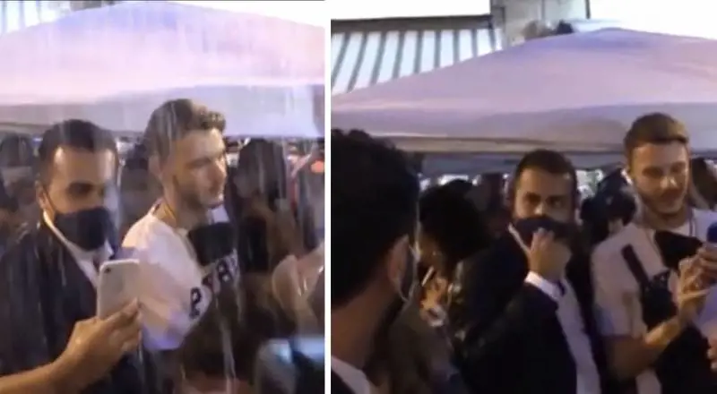 Gavettone per Luigi Di Maio a San Giorgio a Cremano 