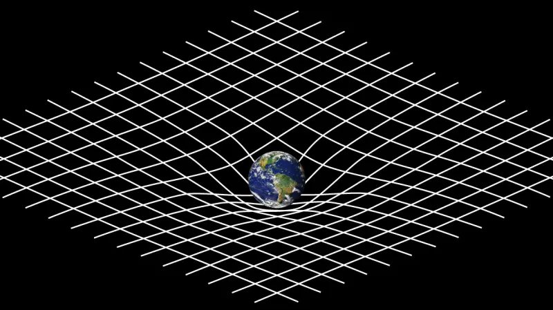 Immagine Nasa: https://asd.gsfc.nasa.gov/blueshift/wp-content/uploads/2015/11/Spacetime_curvature.png