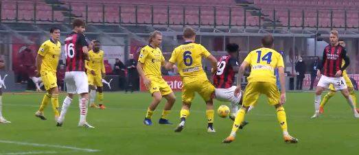 Rigore su Kessie in Milan-Verona Serie A 2020-2021
