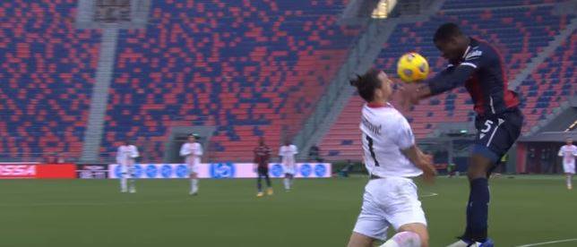 Fallo di mano di Soumaouro in Bologna-Milan 2020-2021
