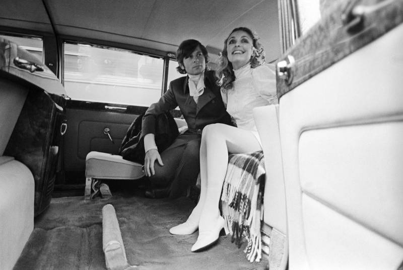 Sharon Tate e Roman Polanski nel giorno delle nozze