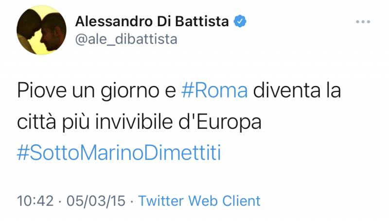 Tweet Alessandro Di Battista 2015